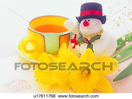 hat, snow man, flower, decoration, tea cup, colorful View Large Photo Image Stock Photo - hat, snow man, flower, decoration, tea cup, colorful. Fotosearch