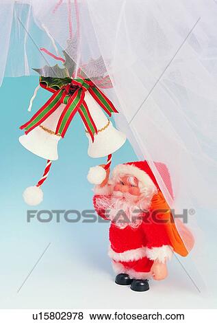 Stock Photo - , ribbon, Christmas, decoration, bell, holiday. Fotosearch