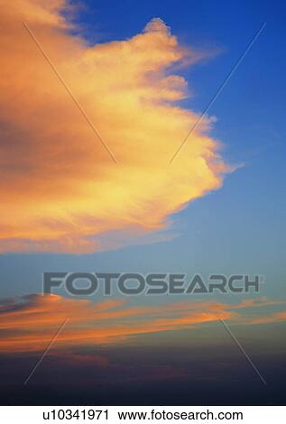 Stock Image - cloud, sky, daytime, light, scenery, yellow. Fotosearch