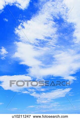 Stock Photo - daytime, cloud, light, blue, white, scenery. Fotosearch