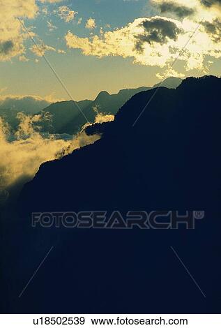 Stock Photo - daytime, scenery, mountain, sky, cloud, sunset. Fotosearch