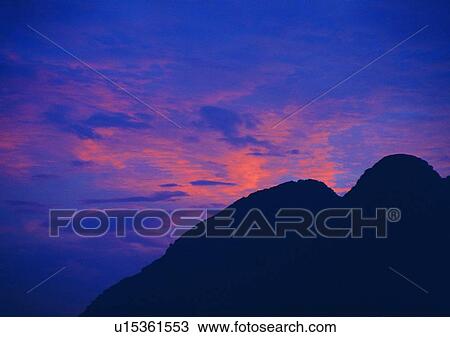Stock Image - mountain, scenery, daytime, cloud, sky, light. Fotosearch