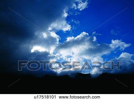 Stock Image - scenery, light, daytime, blue, sky, grass, cloud. Fotosearch