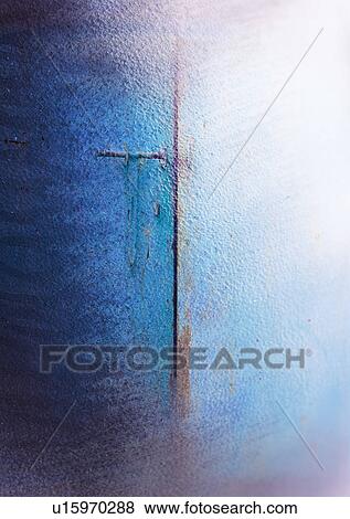 Stock Photo - Close-up of a brown line on a blue background. Fotosearch