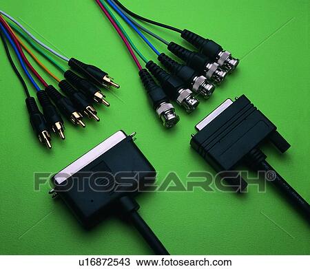 Stock Image - cables, AV connectors, objects, connectors. Fotosearch
