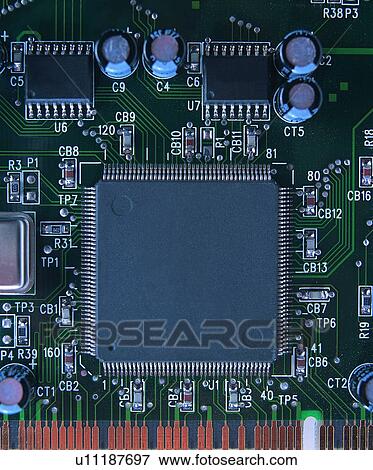 Stock Photo - object, mother board, processing, main board. Fotosearch