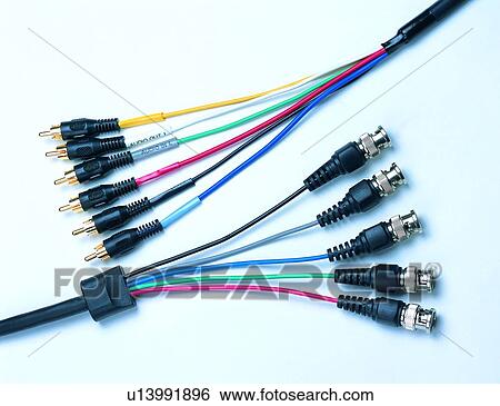 Stock Photograph - objects, cables, connector, AV connectors. Fotosearch