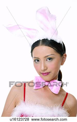 Stock Photo - Casual Clothing, Portrait, Headdress, One Person, Creative. Fotosearch