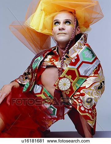 Stock Image - Headdress, Creative People, Bizarre, Close-Up, Asian Ethnicity. Fotosearch