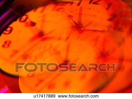Stock Photo - light, clock, background, abstract. Fotosearch