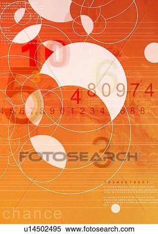 Stock Photography - Close-up of circles superimposed on an orange background. Fotosearch