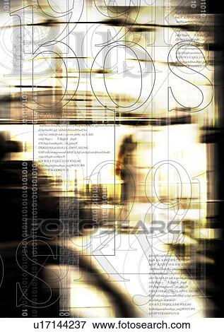 Stock Photo - Close-up of text superimposed on a background of light. Fotosearch