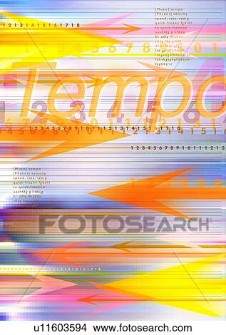 Picture - Close-up of words superimposed on a striped pattern. Fotosearch