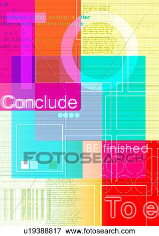 Stock Photo - Close-up of words superimposed on a multi colored background. Fotosearch