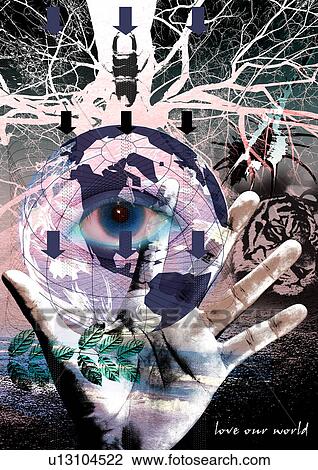 Globe superimposed on the human hand View Large Photo Image Stock Image - Globe superimposed on the human hand. Fotosearch