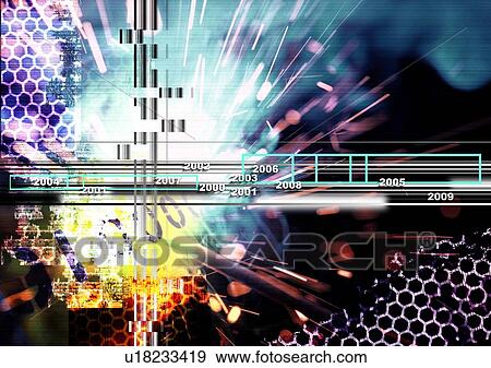 Stock Photo - Close-up of a scale superimposed on an explosion of light. Fotosearch