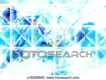 Stock Image - Text superimposed on a blue and white pattern. Fotosearch
