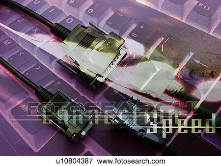Close-up of computer cables superimposed on a computer keyboard View Large Photo Image Stock Photo - Close-up of computer cables superimposed on a computer keyboard. Fotosearch
