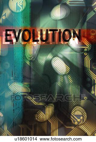 Picture - Close-up of text superimposed on a circuit board. Fotosearch
