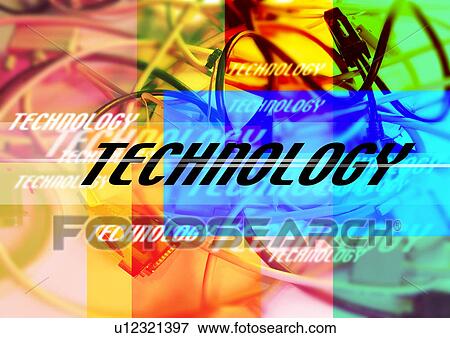 Stock Photo - Close-up of text superimposed on a multi colored background. Fotosearch