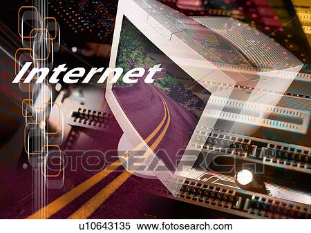 Stock Photography - Close-up of text superimposed on computer peripherals. Fotosearch