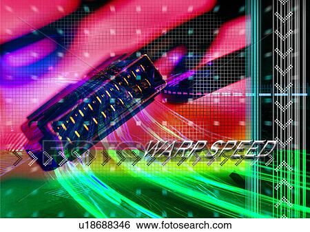 Stock Photograph - Computer cable superimposed on a grid pattern. Fotosearch