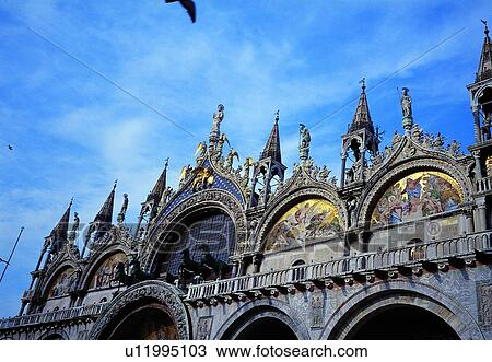 Stock Image - building, blue sky, Europe, cloud, European, architecture. Fotosearch