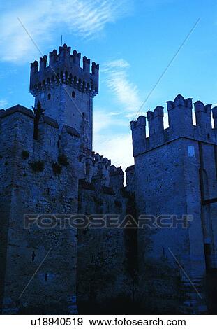 Stock Photo - sky, European, castle, classic, building, art. Fotosearch