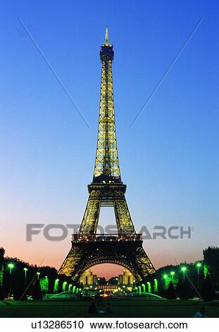 sunset, blue sky, street light, Eiffel Tower, travel, evening, architecture View Large Photo Image Stock Image - sunset, blue sky, street light, Eiffel Tower, travel, evening, architecture. Fotosearch