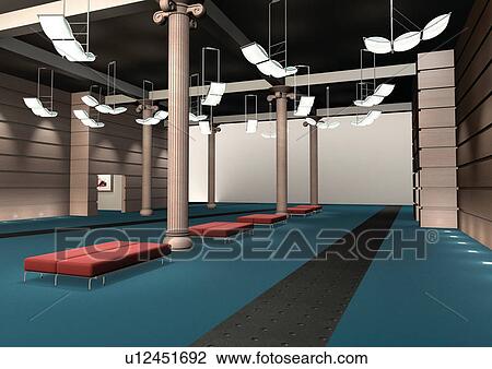 Ceiling, Column, Computer Graphic, Corridor, Couch View Large Photo Image Stock Image - Ceiling, Column, Computer Graphic, Corridor, Couch. Fotosearch