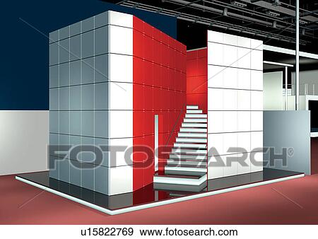 Stock Photo - Decor, Interiors, Indoor, Exhibition, Modern, Office, Wall. Fotosearch