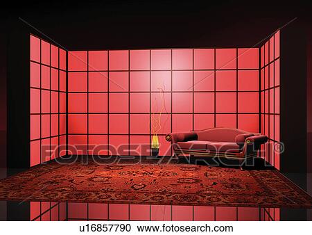Graphic representation of a couch on a carpet View Large Photo Image Stock Image - Graphic representation of a couch on a carpet. Fotosearch
