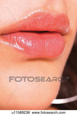 Stock Photo - Close-up, Human Chin, Human Mouth, Human Face, Part Of. Fotosearch