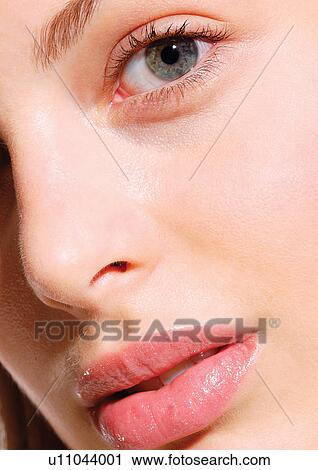 Stock Image - Eyebrow, Extreme Close-Up, One Person, Eyelid, Eyelash, Eyeball. Fotosearch