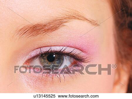 Stock Photography - Eyebrow, Young Woman, Beauty, Indoor, Eyesight. Fotosearch