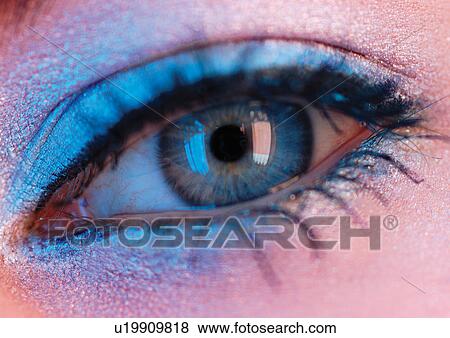 Shinny eyeshadow on a blue eye View Large Photo Image Stock Photo - Shinny eyeshadow on a blue eye. Fotosearch