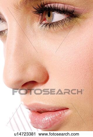 Up close to a beautiful woman's face View Large Photo Image Stock Image - Up close to a beautiful woman's face. Fotosearch