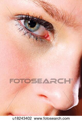 Young Adult, Young Woman, One Young Woman Only, One Person, Human Face, Detail View Large Photo Image Stock Image - Young Adult, Young Woman, One Young Woman Only, One Person, Human Face, Detail. Fotosearch