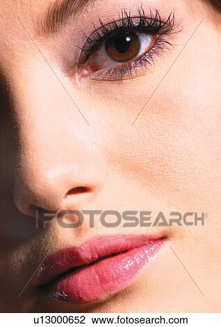 Young Woman, Looking At Camera, Eyeball, Part Of, Eyelid, Brown Eye View Large Photo Image Stock Image - Young Woman, Looking At Camera, Eyeball, Part Of, Eyelid, Brown Eye. Fotosearch