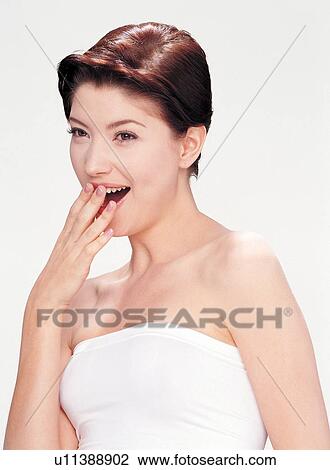 Brown Hair, Casual Clothing, Close-Up View Large Photo Image Stock Image - Brown Hair, Casual Clothing, Close-Up. Fotosearch