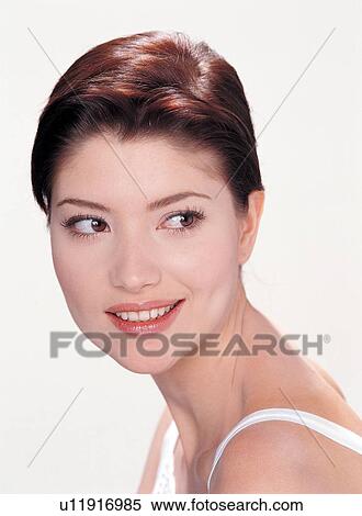 Brown Hair, Casual Clothing, Close-Up View Large Photo Image Stock Photography - Brown Hair, Casual Clothing, Close-Up. Fotosearch