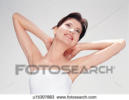 Casual Clothing, White Background, Brown Hair, Real People, Tube Top View Large Photo Image Stock Image - Casual Clothing, White Background, Brown Hair, Real People, Tube Top. Fotosearch