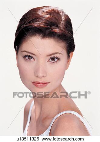 One Young Woman Only, Looking At Camera, Indoor, Head And Shoulders, Beautiful View Large Photo Image Stock Photograph - One Young Woman Only, Looking At Camera, Indoor, Head And Shoulders, Beautiful. Fotosearch