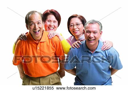 Stock Photography - Hands Behind Back, Casual Clothing, Family & Love, Head And Shoulders, Embracing. Fotosearch