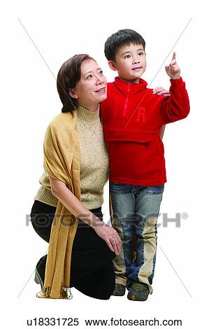 Stock Photography - Short Hair, Asian Ethnicity, Shoe, Standing, Three Generation Family, Smiling. Fotosearch