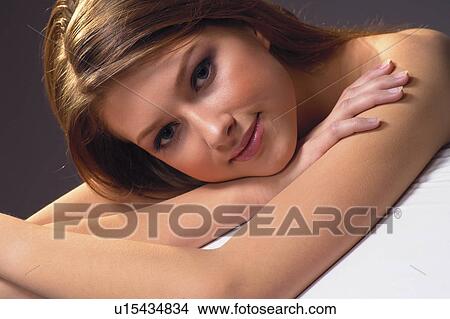 Picture - Black Background, Brown Hair, Close-Up. Fotosearch