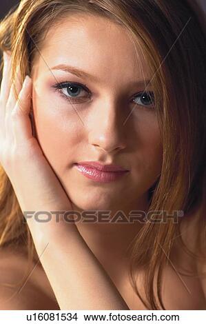 Close Up Confidence Brown Hair Solitude One Young Woman Only