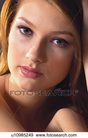 Stock Photo - One Person, Head And Shoulders, Female, Contemplation, Confidence. Fotosearch