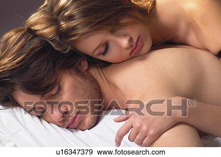 Young Couple, Brown Hair, Close-Up, Bed, Head And Shoulders, Semi-Dress, Young Women View Large Photo Image Stock Photo - Young Couple, Brown Hair, Close-Up, Bed, Head And Shoulders, Semi-Dress, Young Women. Fotosearch