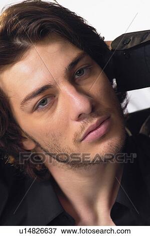 Brown Hair, Button Down Shirt, Casual Clothing, Close-Up View Large Photo Image Stock Photo - Brown Hair, Button Down Shirt, Casual Clothing, Close-Up. Fotosearch